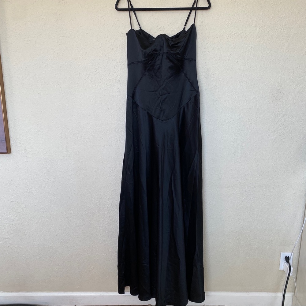 House of CB Black Satin Corset-Back Maxi Dress - Picture 4 of 11